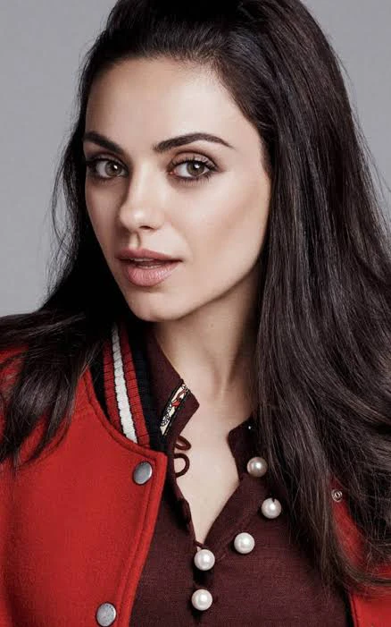 Mila Kunis picture wearing red jacket