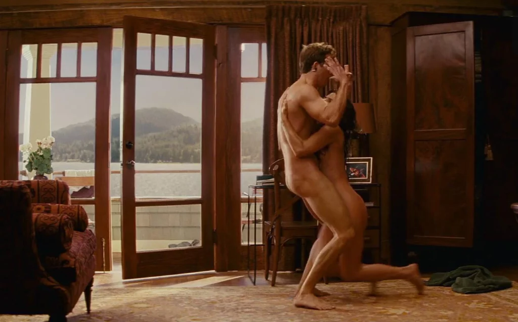 Sandra Bullock sex scene in the movie The Proposal. She is making out with a guy and they’re both naked