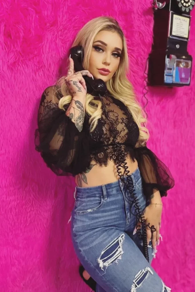 Kali Roses, aka @kaliroses Onlyfans model sexy photo holding landline telephone